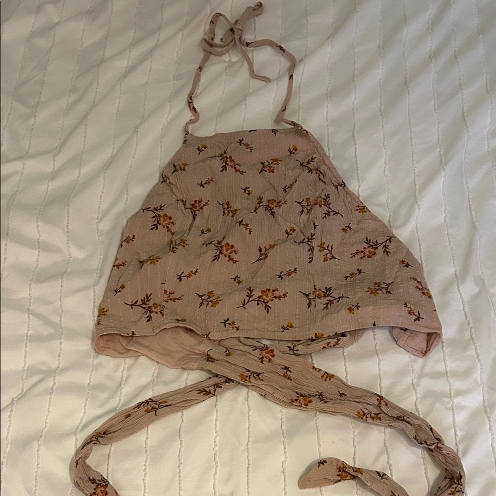 American Eagle Outfitters Floral Tan Tank Top